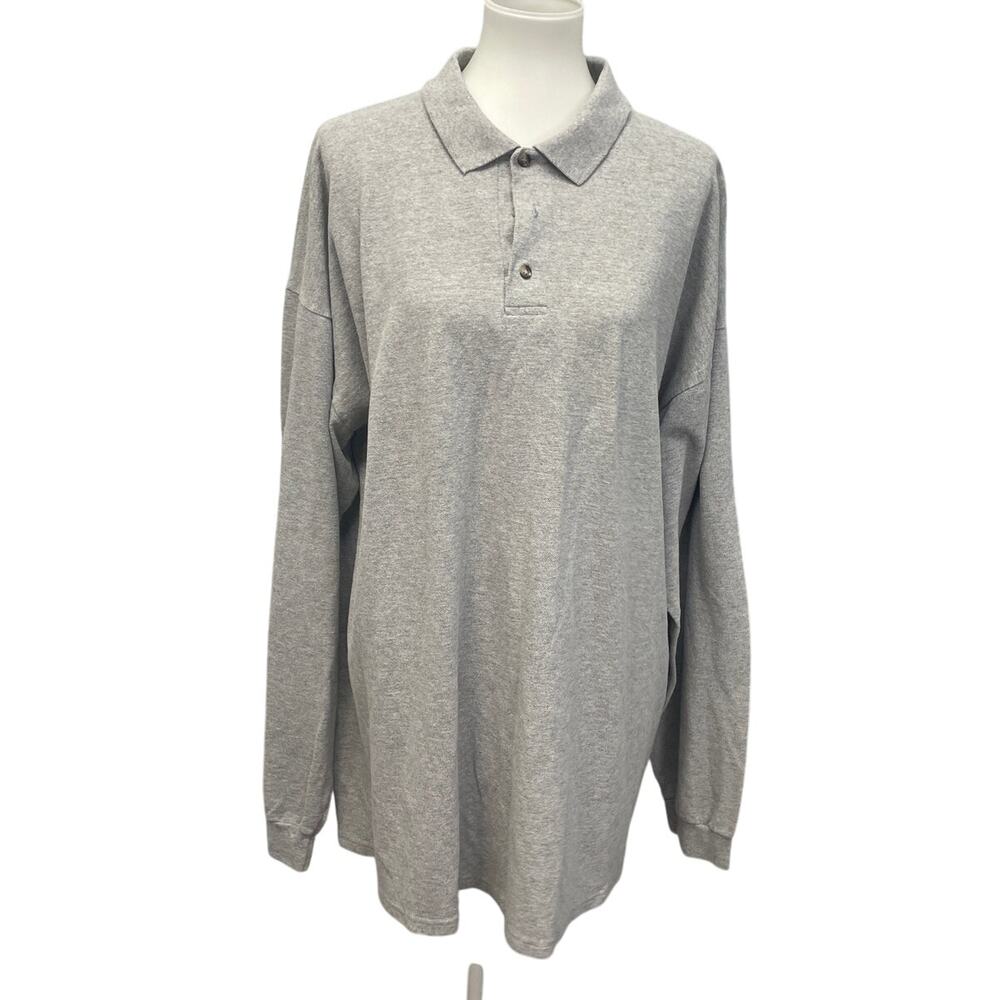 Anvil Cotton Deluxe Mens 3X PolyCotton Long Sleeve Collared Polo Shirt